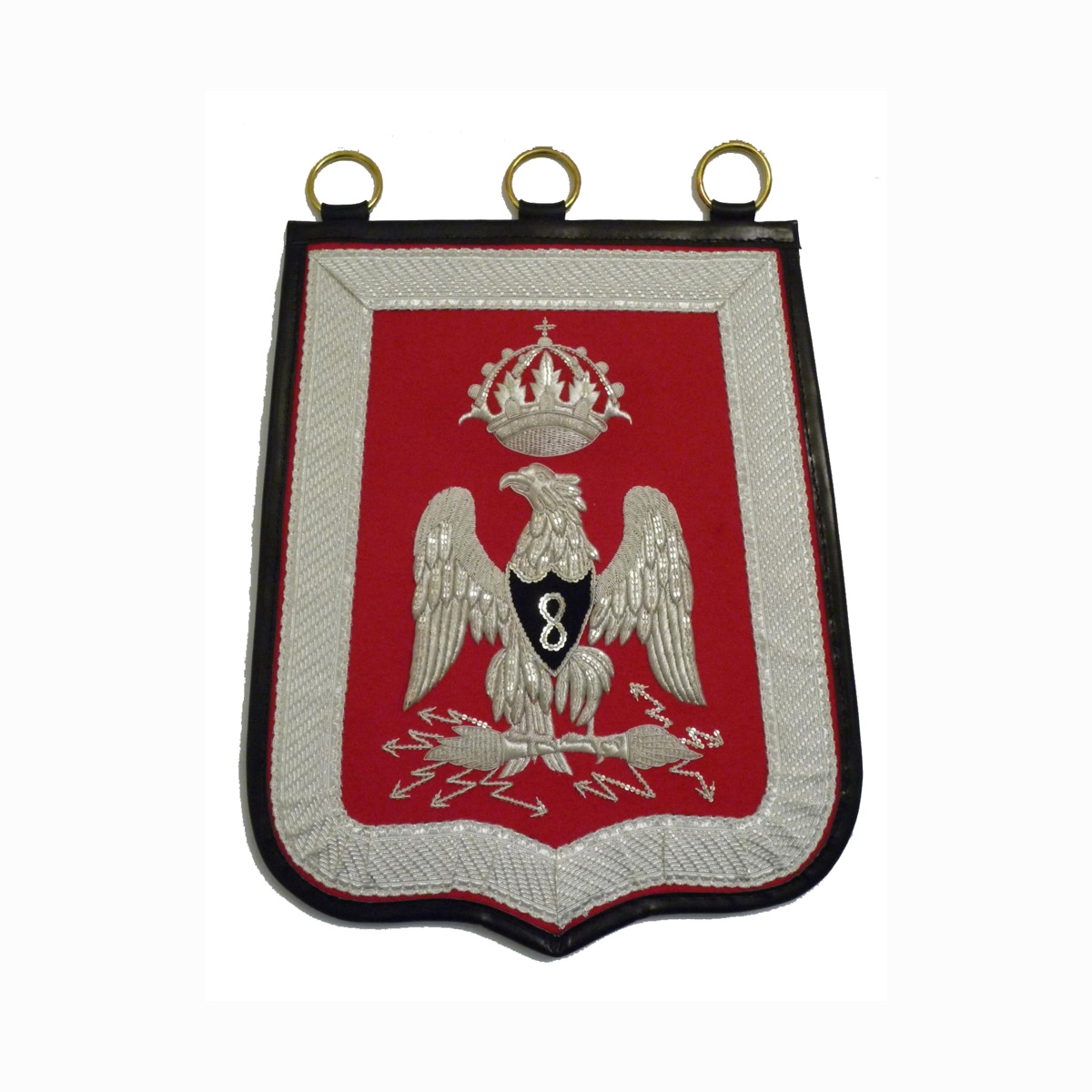 Sabretache of 8th hussar - flag silver color embroidered handmade bullion wire Hand Knitted Supplier